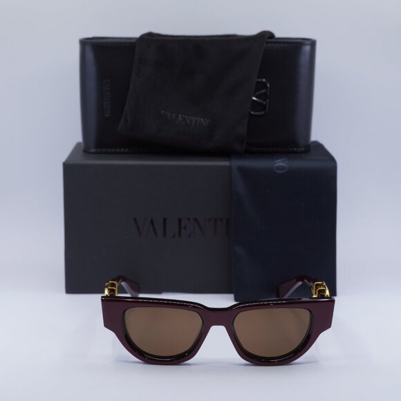 Valentino V-DUE VLS-103B Cat Eye Sunglasses - Bordeaux/Dark Brown main image 10